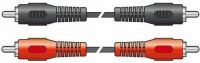 Kabel 2xRCA han - 2xRCA han 1.2m, sort