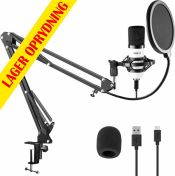 USB Studio Mikrofon sæt - Hvid