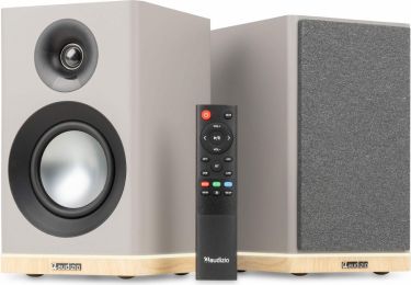 KS12 Active Bookshelf Speaker Set 80W BT Grey
