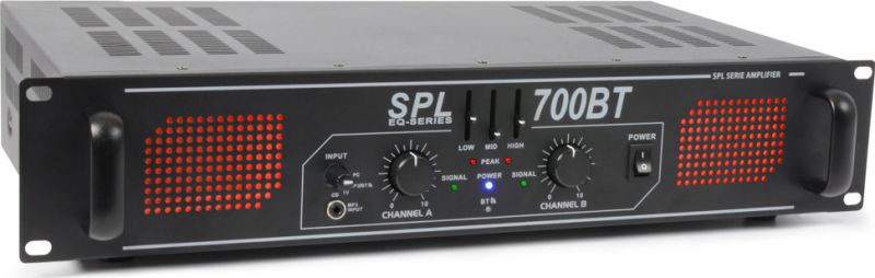 SPL 700BT Amplifier Red LED+EQ Black