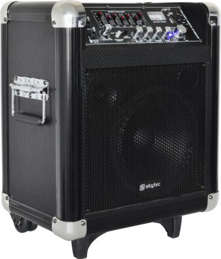 Mobilt lydanlæg ST-065 / 8" bas 200W USB/SD-input inkl. 2 mikrofoner (heraf 1 trådløs)
