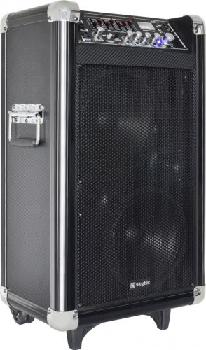 Mobilt lydanlæg ST-075 / 2x8" bas 250W USB/SD-input inkl. 2 mikrofoner (heraf 1 trådløs)