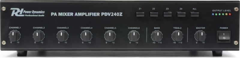 100V forstærker / 6 kanaler / 4 zoner / 240Watt
