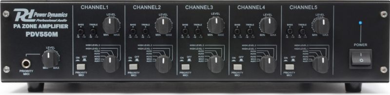 PDV550M 5x50W/100V 5-Zone Matrix Amplifier