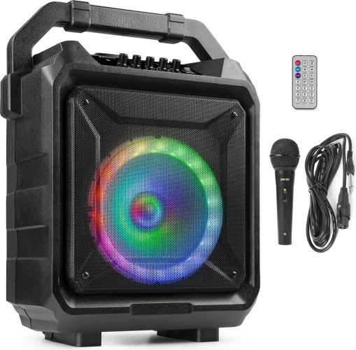 Transportabelt højttaler MOVE80, 8" bas 120W / Bluetooth / Handy og med Festlig LED lys!