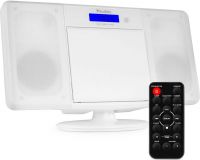 Stereoanlæg / Mini Hi-Fi anlæg med CD-afspiller, FM Radio, Bluetooth og USB, 50 Watt / Hvid