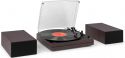 Akron Record Player with Speakers Dark Wood