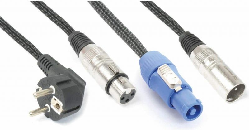 CX03-10 Audio Kombikabel Schuko - XLR F / Powerconnector A - XLR M 10m